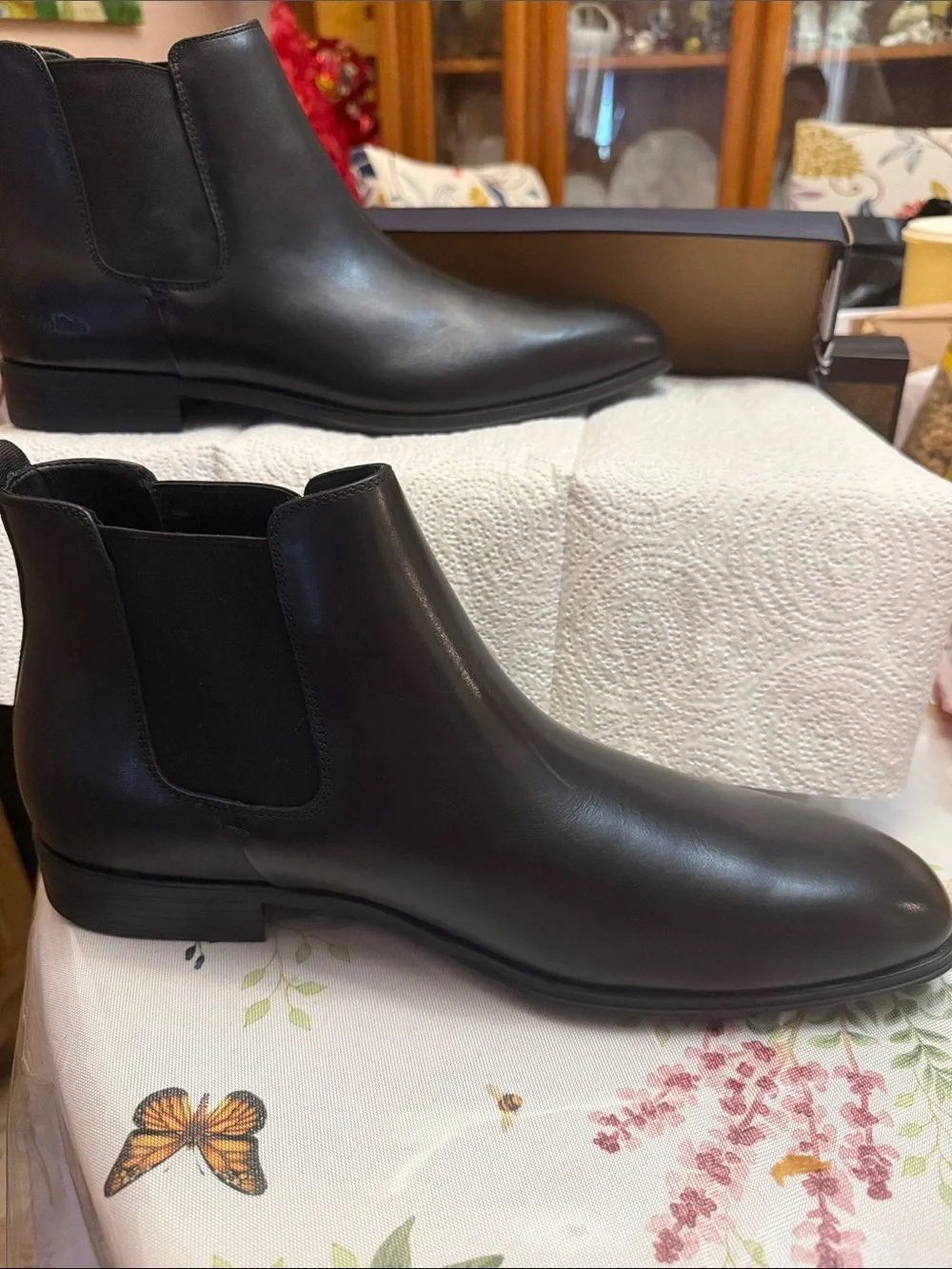 Calvin Klein Smooth Black Chelsea Ankle Boots